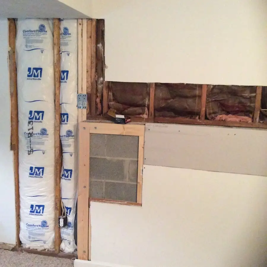 Wall insulation replacement during Basement Flood Cleanup in Ashland